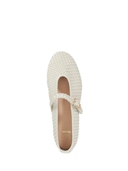 Dune London Cream Headline Mary Jane Woven Ballet Shoes - Image 5 of 6