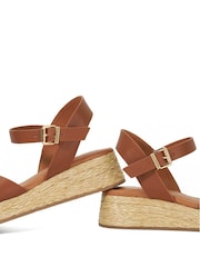 Dune London Brown Littleton Cross Strap Rope Flatform Sandals - Image 6 of 6