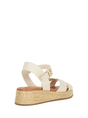 Dune London Cream Standard Fit Littleton Cross Strap Rope Flatform Sandals - Image 3 of 6