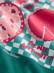 Teal Blue Artist Editions Alex Palmer x Fun Picinic Graphic Print Sweatshirt - Image 2 of 3