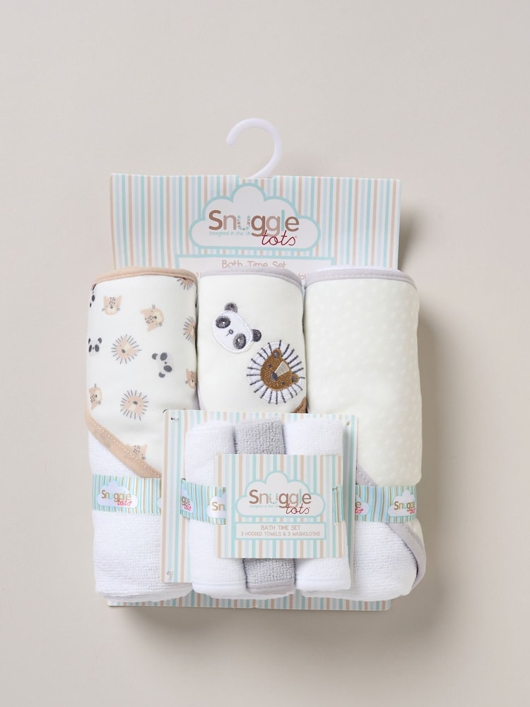 Snuggle Tots Hooded Towels and Wash Cloths 3 Pack - Image 1 of 3