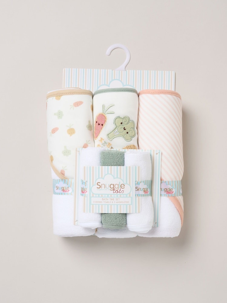 Weiß - Snuggle Tots, Handtücher mit Kapuze und Waschlappen im 3er-Pack - Bild 1 von 3