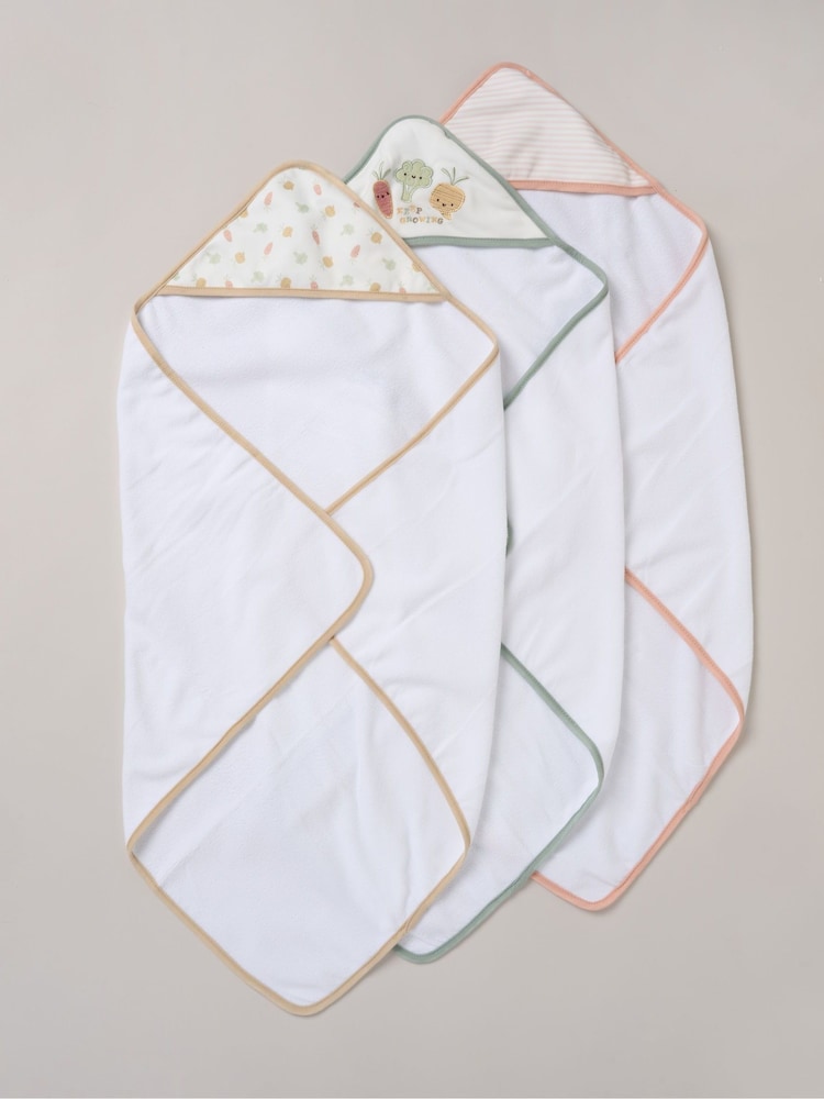 Weiß - Snuggle Tots, Handtücher mit Kapuze und Waschlappen im 3er-Pack - Bild 2 von 3