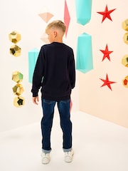 Navy Blue Football Snowman Christmas Jumper (3-16yrs) - Image 3 of 7
