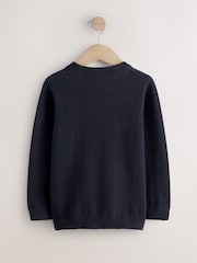 Navy Blue Football Snowman Christmas Jumper (3-16yrs) - Image 6 of 7