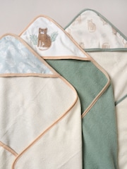 Grün - Snuggle Tots, Handtücher mit Kapuze und Waschlappen im 3er-Pack - Bild 2 von 3