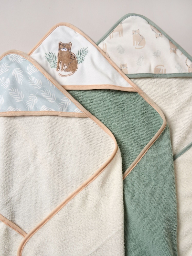 Grün - Snuggle Tots, Handtücher mit Kapuze und Waschlappen im 3er-Pack - Bild 2 von 3