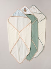 Grün - Snuggle Tots, Handtücher mit Kapuze und Waschlappen im 3er-Pack - Bild 3 von 3