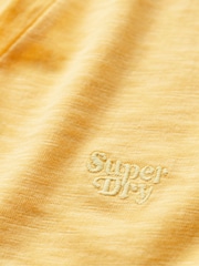 Superdry Yellow Slub Embroidered V-Neck T-Shirt - Image 5 of 6