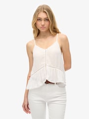 Superdry Cream Ladder Trim Cami Top - Image 1 of 7