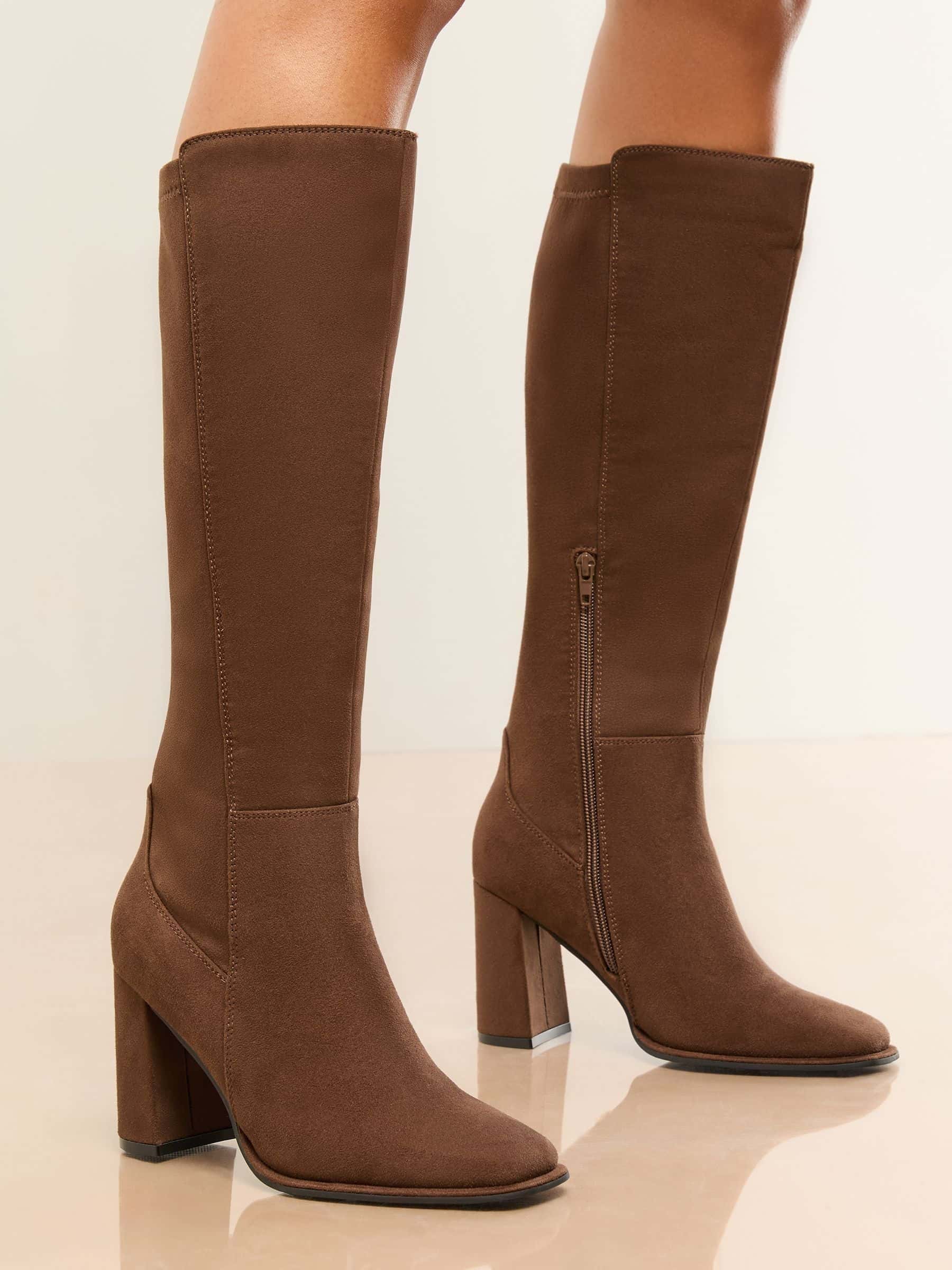 Buy Lipsy Chocolate Brown Standard fit Knee High Boots from Next USA