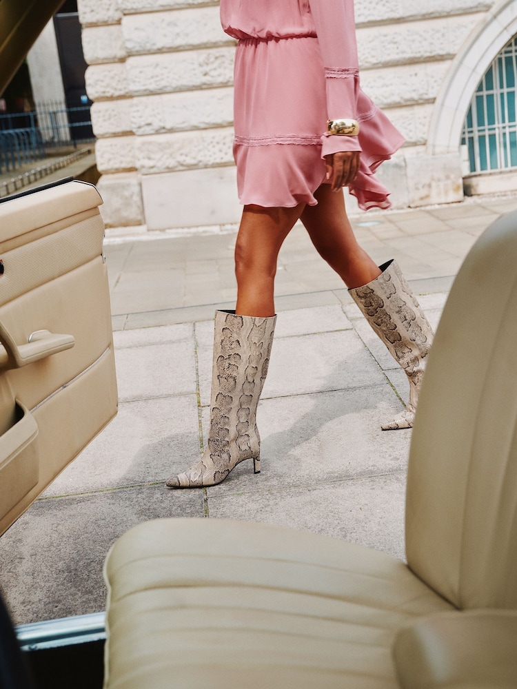 Buy Lipsy Snake Standard fit Faux Leather Knee High Low Kitten