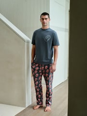 Grey/Red The Rolling Stones Short Sleeve Pyjamas Set - Image 1 of 7