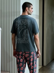 Grey/Red The Rolling Stones Short Sleeve Pyjamas Set - Image 3 of 7