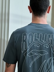 Grey/Red The Rolling Stones Short Sleeve Pyjamas Set - Image 4 of 7