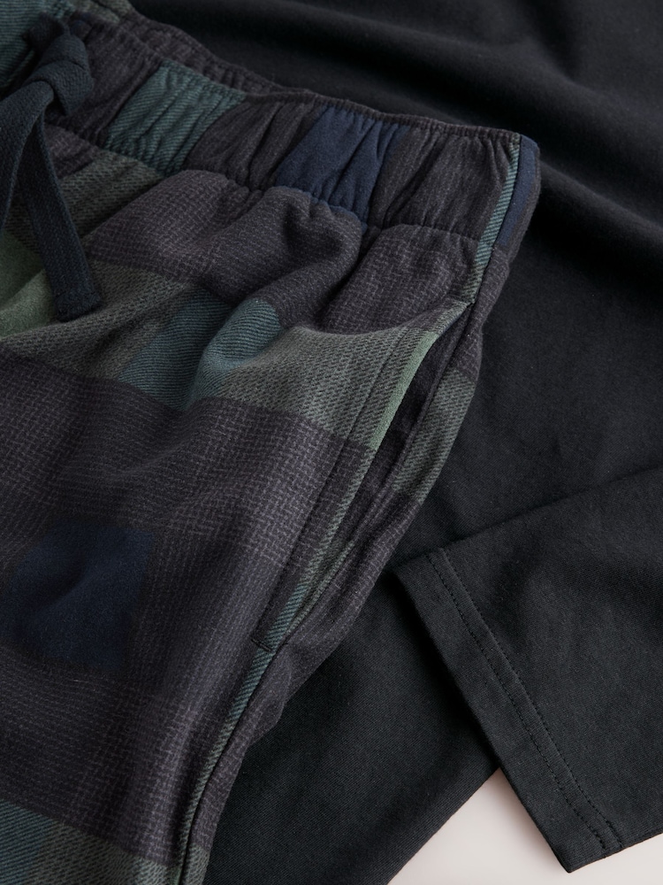 Black/Green/Blue Motionflex Cosy Long Sleeve Pyjamas Set - Image 5 of 5 Black/Green/Blue Motionflex Cosy Long Sleeve Pyjamas Set - Image 5 of 5