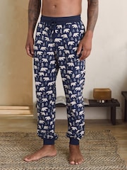 Navy Blue / Neutral Polar Bear Motionflex Cosy Cuffed Pyjama Bottoms - Image 1 of 9