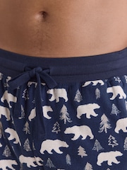 Navy Blue / Neutral Polar Bear Motionflex Cosy Cuffed Pyjama Bottoms - Image 5 of 9