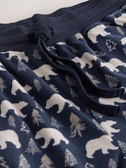 Navy Blue / Neutral Polar Bear Motionflex Cosy Cuffed Pyjama Bottoms - Image 6 of 9
