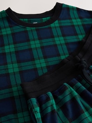 Green/Blue Check Motionflex Cosy Long Sleeve Cuffed Pyjamas Set - Image 10 of 10
