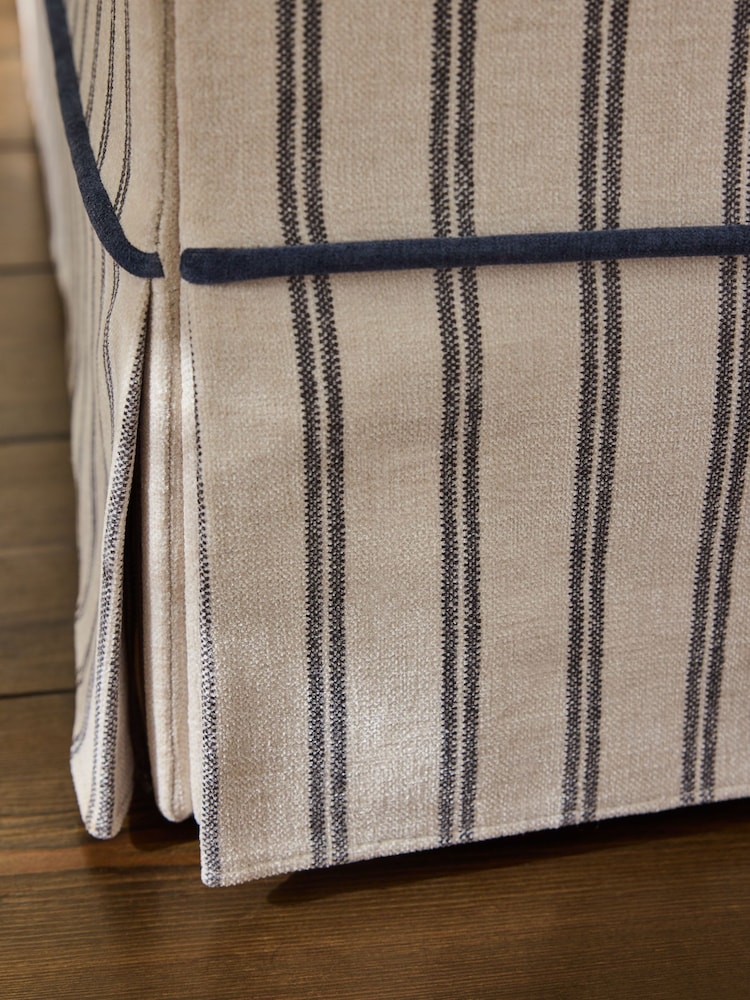 Laura Ashley Alston Stripe Natural and Navy Bed Tarbert - Image 5 of 5 Laura Ashley Alston Stripe Natural and Navy Bed Tarbert - Image 5 of 5