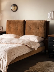 Rockett St George Luxe Needlecord Velvet Antique Bronze Dark Natural Lounge Lover Bed - Image 1 of 5