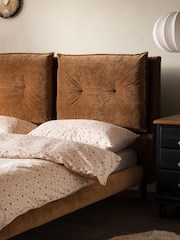 Rockett St George Luxe Needlecord Velvet Antique Bronze Dark Natural Lounge Lover Bed - Image 2 of 5