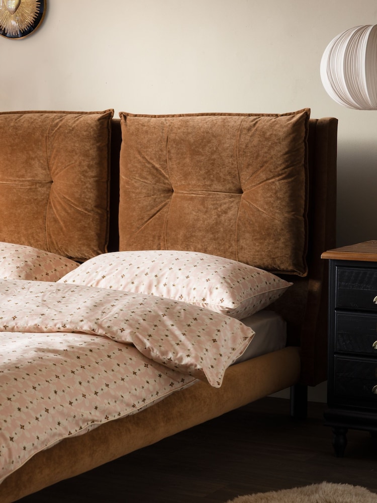 Rockett St George Luxe Needlecord Velvet Antique Bronze Dark Natural Lounge Lover Bed - Image 2 of 5