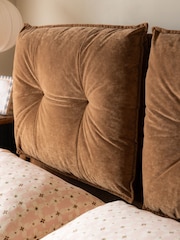 Rockett St George Luxe Needlecord Velvet Antique Bronze Dark Natural Lounge Lover Bed - Image 3 of 5