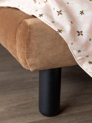 Rockett St George Luxe Needlecord Velvet Antique Bronze Dark Natural Lounge Lover Bed - Image 4 of 5