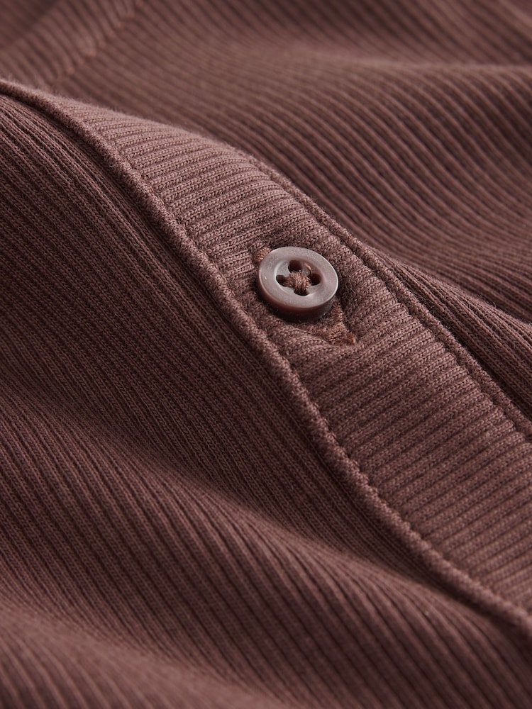 Chocolate Brown Long Sleeve Ribbed Cardigan (3-16yrs) - Image 4 of 4