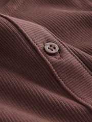 Chocolate Brown Long Sleeve Ribbed Cardigan (3-16yrs) - Image 9 of 9