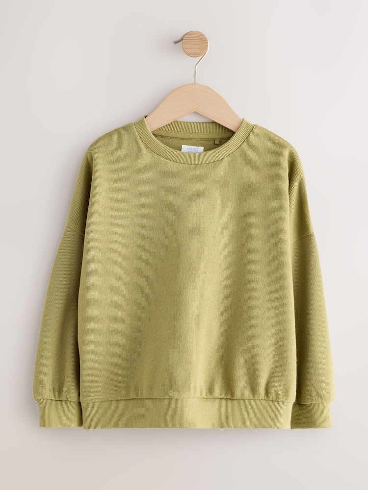 Green Oversized Cosy Rib Sweatshirt (3-16yrs) - Image 1 of 4