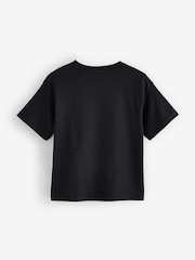 smALLSAINTS Black/Butterfly Girls Graphic Oversized Crew T-Shirt - Image 2 of 4
