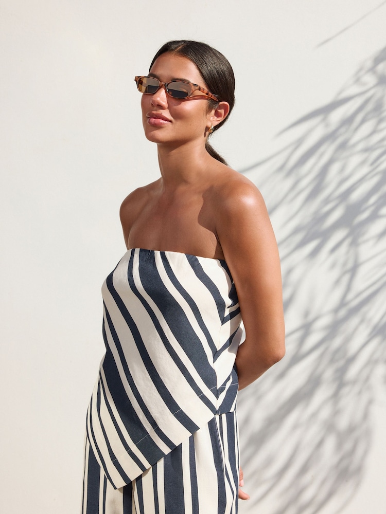 Navy Hanky Hem Bandeau Top - Image 1 of 5