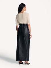 Joseph Cream Fine Merino Rib V-Neck Top - Image 2 of 4