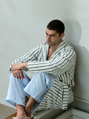Light Blue Stripe Short Sleeve Pyjamas Set - Image 4 of 6