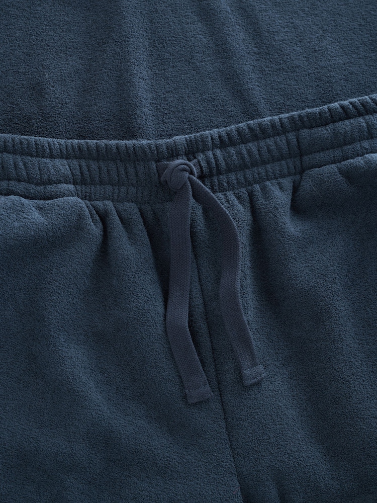 Navy Blue Towelling Long Sleeve Trophy Neck Pyjamas Set - Image 5 of 5 Navy Blue Towelling Long Sleeve Trophy Neck Pyjamas Set - Image 5 of 5