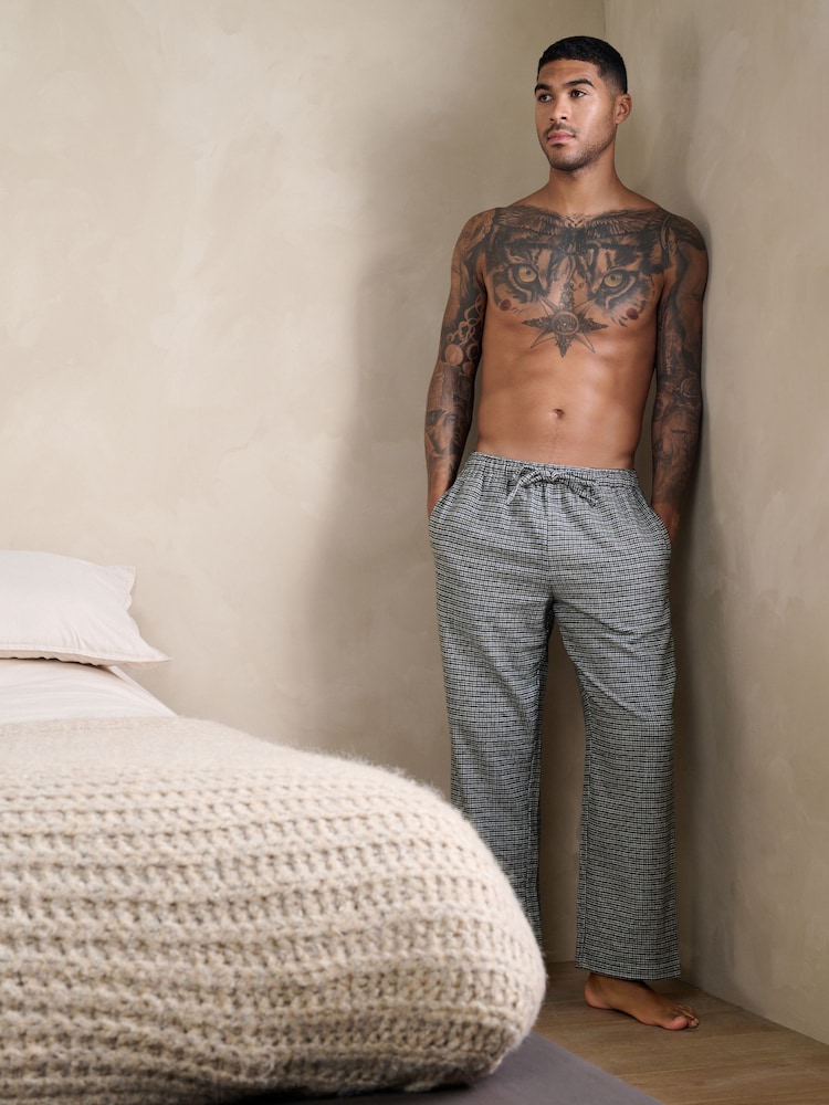 رمادي - Signature Nova Fides Long Check Pyjama Bottoms - Image 2 of 12