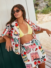 Red Summer Shorts With Linen - Image 1 of 5