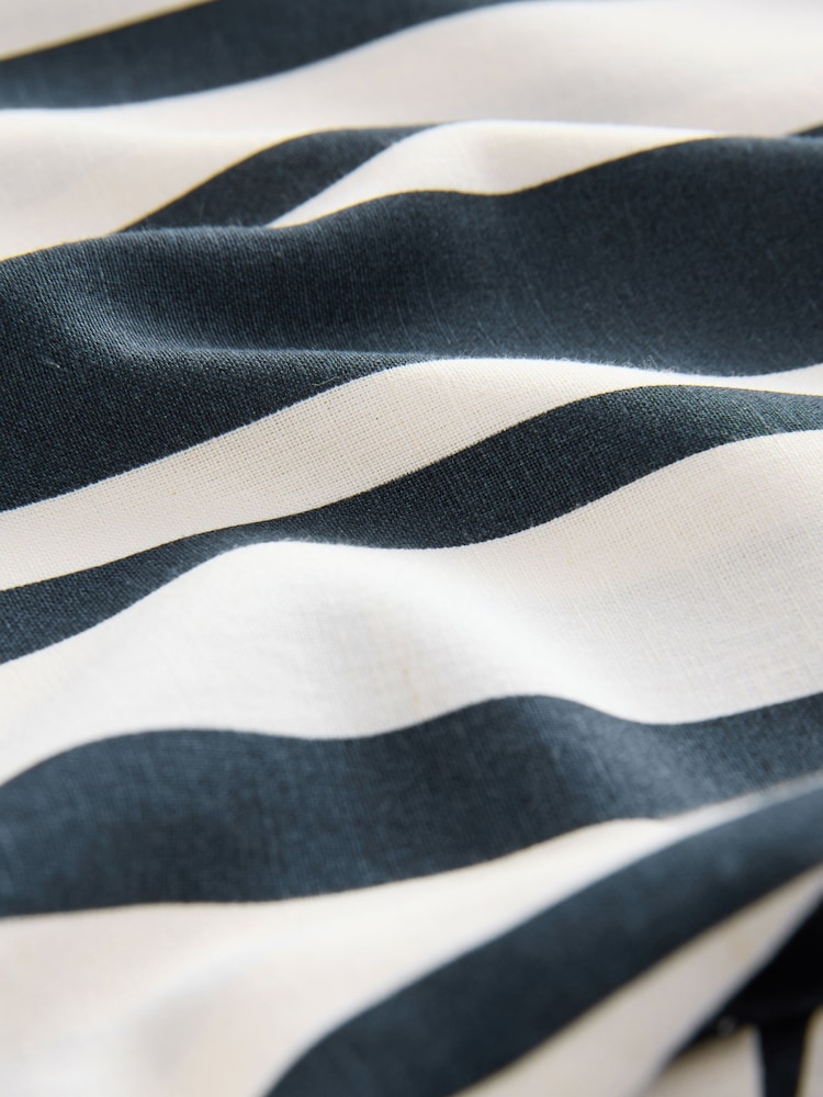 Navy Wide Leg Trousers With Linen - Image 7 of 7