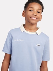 New Balance Blue Kids Premium Badge Polo Shirts - Image 4 of 5