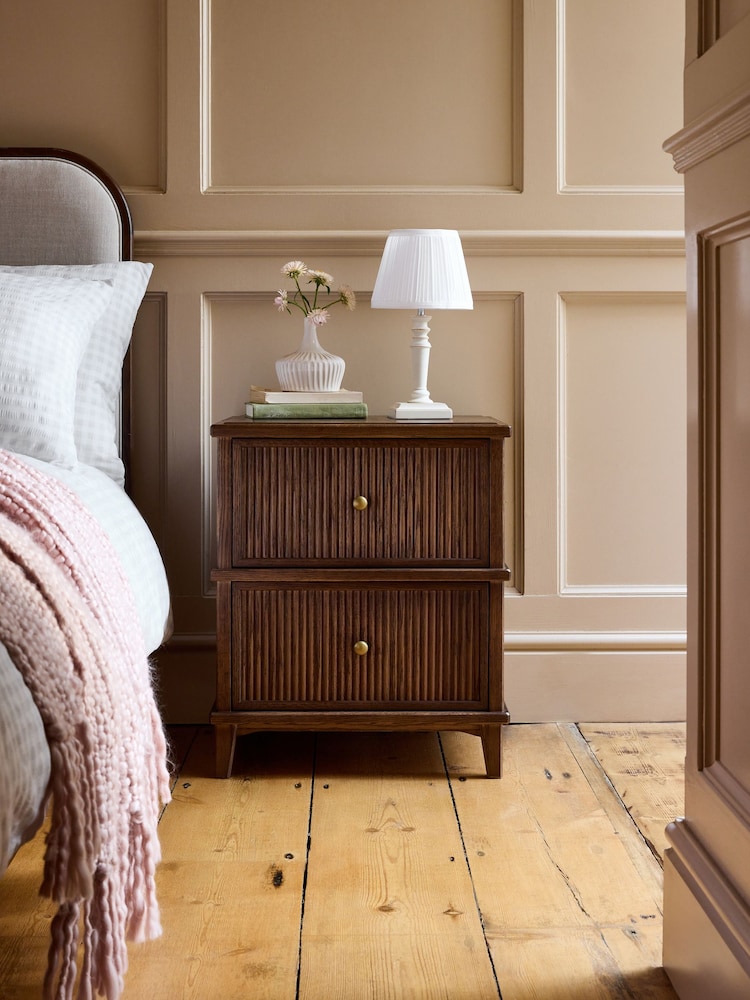 Laura Ashley Dark Stain Oak Barcombe Beside Table - Image 1 of 7 Laura Ashley Dark Stain Oak Barcombe Beside Table - Image 1 of 7