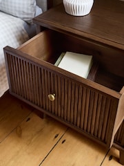Laura Ashley Dark Stain Oak Barcombe Beside Table - Image 3 of 7