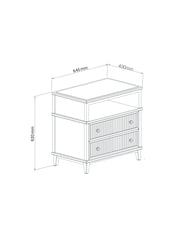 Laura Ashley Dark Stain Oak Barcombe 2 Drawer Wide Bedside Table - Image 3 of 8