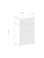 Laura Ashley Dark Stain Oak Barcombe 4 Drawer Tall Chest of Drawers - Image 4 of 9