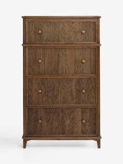 Laura Ashley Dark Stain Oak Barcombe 4 Drawer Tall Chest of Drawers - Image 6 of 9