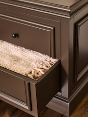 Laura Ashley Chocolate Brown Swanton Wide 2 Drawer Bedside Table - Image 3 of 4