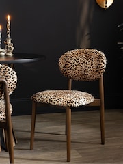 Rockett St George Leopard Wooden and Upholstered Dining Chairs - Image 1 of 3