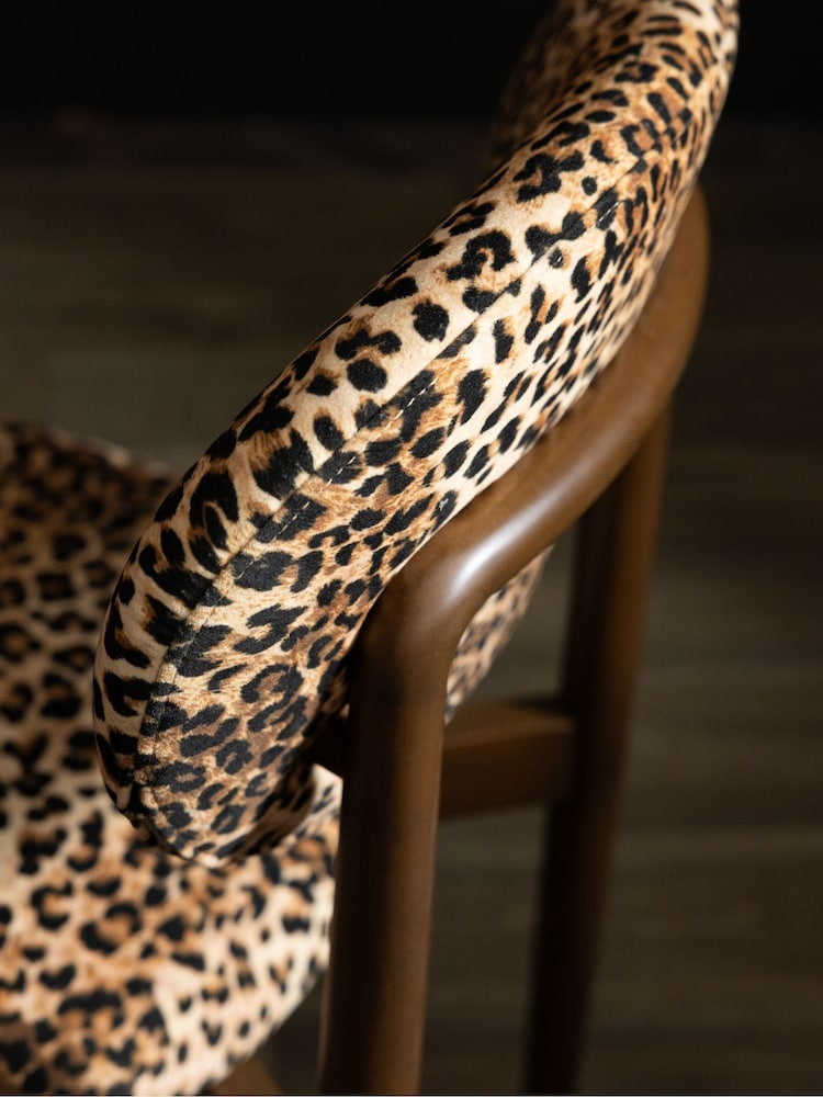 Rockett St George Leopard Wooden and Upholstered Dining Chairs - Image 2 of 3